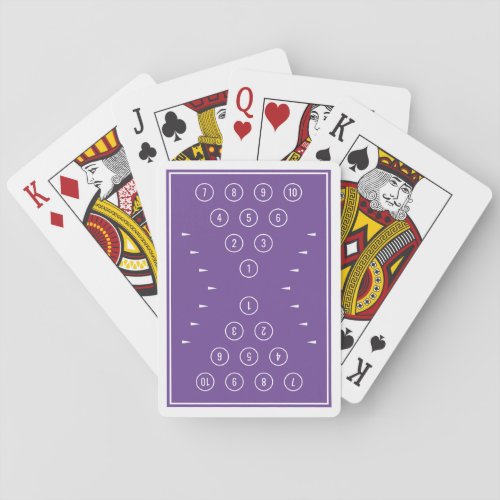 10_Pin Bowling Sports Pattern  Purple Poker Cards