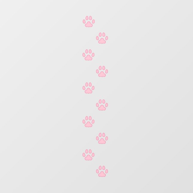 10 Pink Medium Cat Paw Prints Walking Tracks Floor Decals (Front)