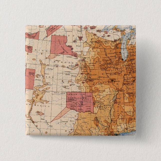 10 Population 1870 Pinback Button (Front)
