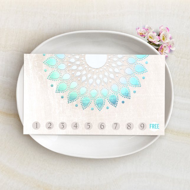 10 Punch Customer Loyalty Turquoise Lotus Card (Creator Uploaded)