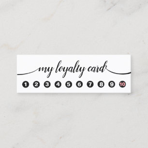 10 Punch Handwritten Calligraphy Loyalty Card