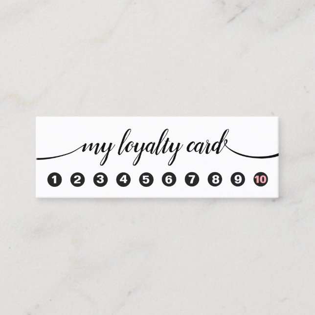 10 Punch Handwritten Calligraphy Loyalty Card (Front)