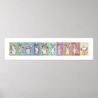 10 Rainbow Rabbits Custom Poster