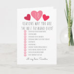 10 reasons best husband ever boyfriend wife girl card<br><div class="desc">designed by The Arty Apples Limited</div>