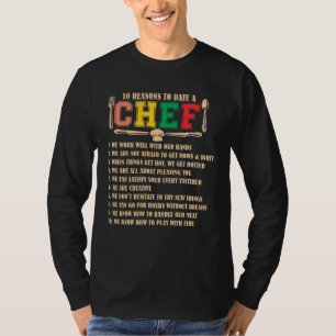 10 Reasons To Date A Chef  Chief Cook Retro Culina T-Shirt