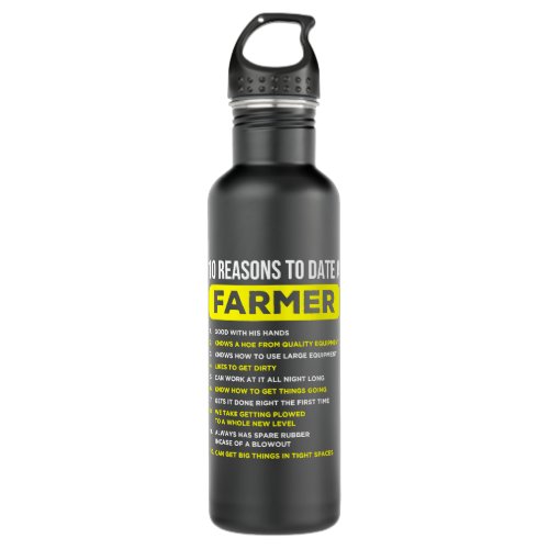 10 Reasons To Date A Farmer Funny Farming Humor Me Stainless Steel Water Bottle