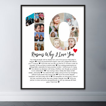 10 Reasons Why I Love You 10th Anniversary Collage Poster by raindwops at Zazzle