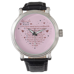 10 REASONS WHY I LOVE YOU GIFT HEART STICKER CERAM WATCH
