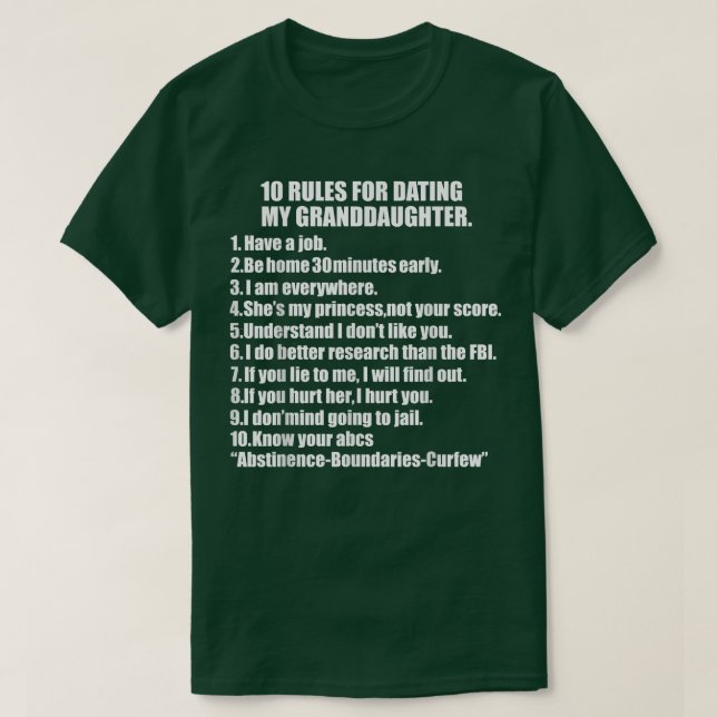10 Rules Dating My Granddaughter Tee Overprotectiv (Design Front)