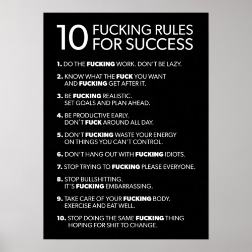 10 Rules For Success _ Motivational Poster