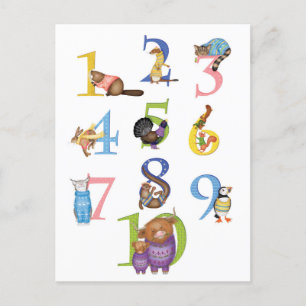10 Scottish animals postcard