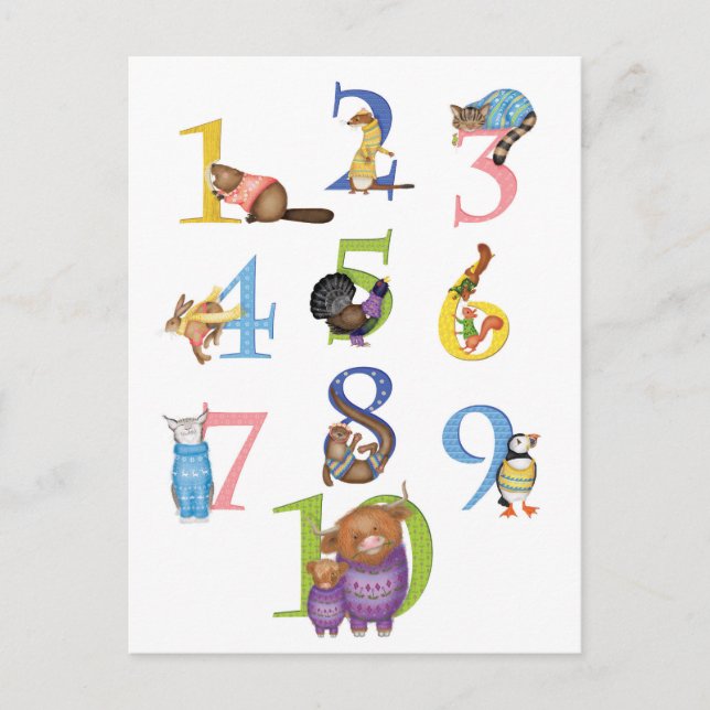 10 Scottish animals postcard (Front)