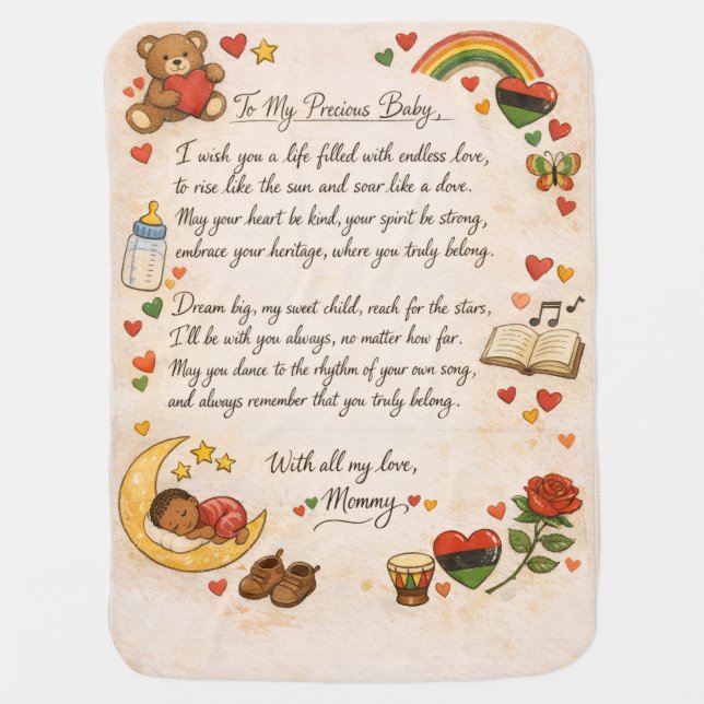 10 Shocking Black History Month Babie baby blanket (Front)