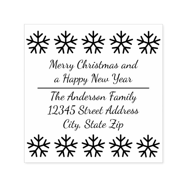 10 Snowflakes - Square Self Inking Stamp (Design)