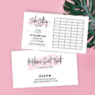 10" Square Cake 2x1 Portions Cutting Guide Enclosure Card