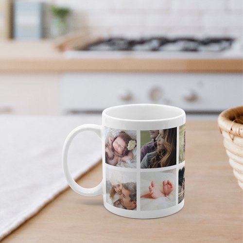 10 Square Photo Collage Coffee Mug