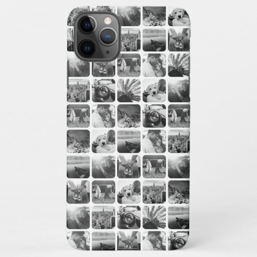 10 Square Photo Grid Template Rounded White Frame  iPhone 11Pro Max Case