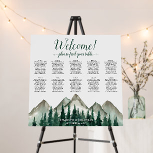 10 Table Alpine Mountains & Pine Seating Chart Foam Board