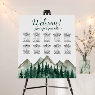 10 Table Alpine Mountains & Pine Seating Chart Foam Board