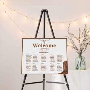 10 Table Boho western wedding seating charts Foam Board