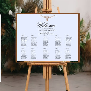 10 Table Boho western wedding seating charts Foam Board