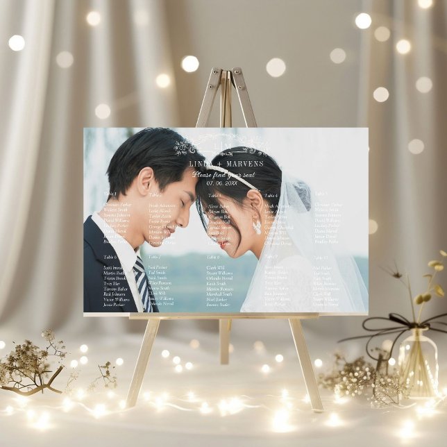 10 Table Elegant  Crest wedding seating chart Foam Board (Creator Uploaded)