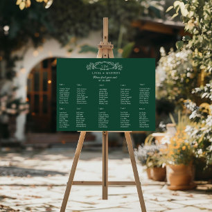 10 Table Elegant Crest wedding seating chart Foam Board
