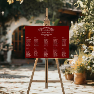 10 Table Elegant  Crest wedding seating chart Foam Board