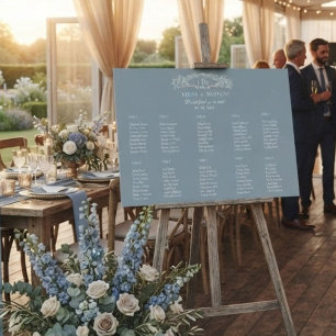 10 Table Elegant  Crest wedding seating chart Foam Board