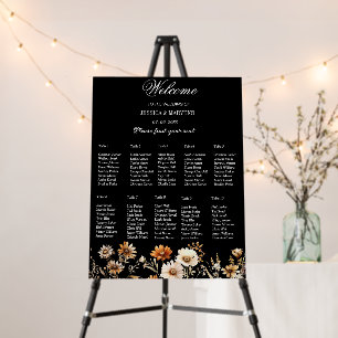 10 Table Elegant Wildflower Wedding seating chart Foam Board