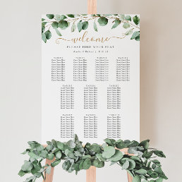10 Table Eucalyptus Greenery Wedding Seating Chart