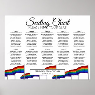 10 Table Gay Pride Wedding Rainbow Seating Chart