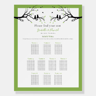 10 Table Lime Green Cat Lovers Wedding Theme Foam Board