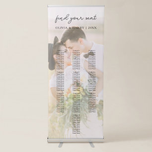 10 Table Photo Wedding Seat Chart Retractable Banner