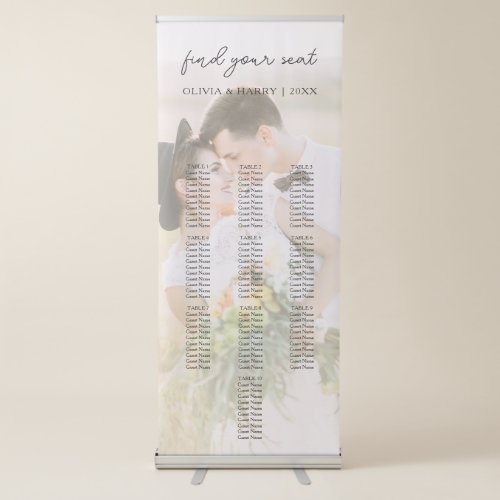 10 Table Photo Wedding Seat Chart Retractable Banner