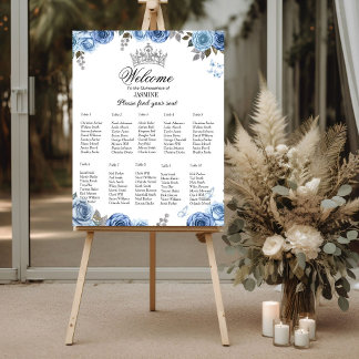 10 Table simple elegant Quinceañera seating chart  Foam Board
