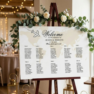 10 Table simple elegant wedding seating chart Foam Board