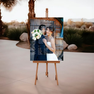 10 Table simple elegant wedding seating chart Foam Board