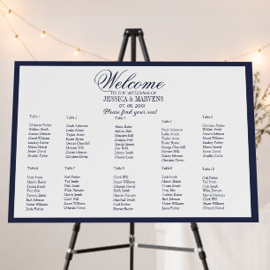 10 Table simple Nautical wedding seating chart Foam Board