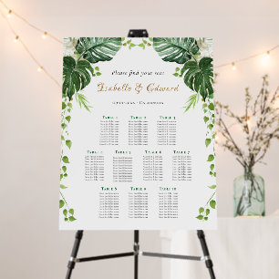 10 Table Tropical Green Monstera Leaves Wedding Foam Board