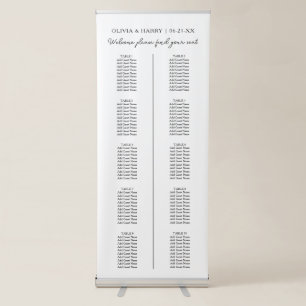 10 Table   Wedding Seat Chart Retractable Banner