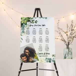 10 Table Wedding Seating Chart Greenery PHOTO Foam Board