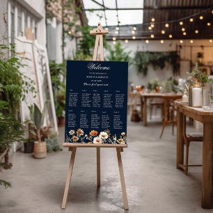 10 Table Wlegant Wildflower Wedding seating chart Foam Board