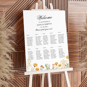 10 Table Wlegant Wildflower Wedding seating chart Foam Board