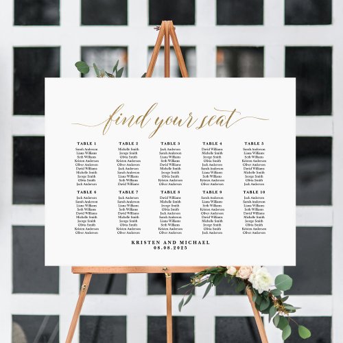 10 Tables Classy Find Your Seat Seating Chart