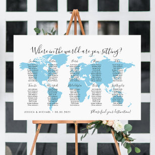 10 Tables Destinations World Map Seating Chart