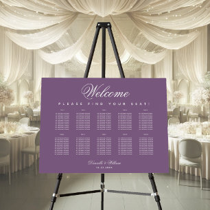  10 Tables Dusty Purple Wedding Seating Chart  Foam Board