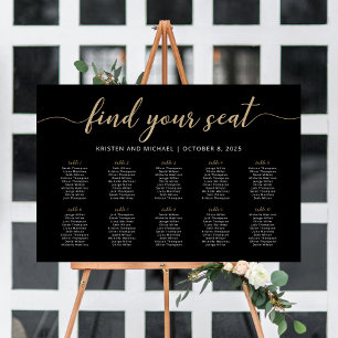 10 Tables Find Your Seat Black Seating Chart  Foam Board