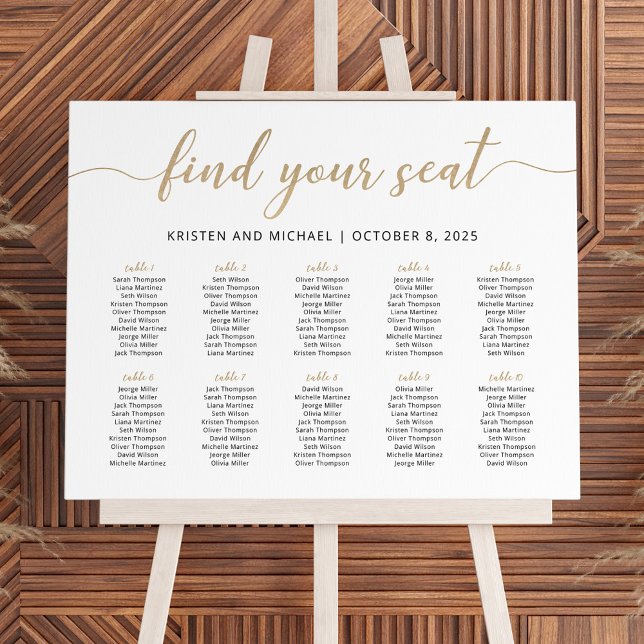 10 Tables Find Your Seat Seating Chart  Foam Board (Creator Uploaded)