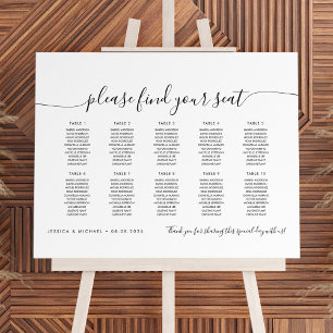 10 Tables Modern Find Your Seat Seating Chart Foam Board